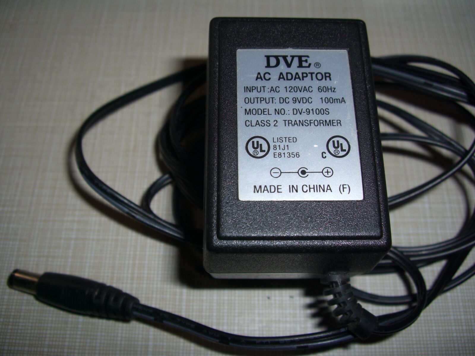 *100% Brand NEW* DVE DV-9100S 9V 100mA AC ADAPTER POWER SUPPLY